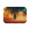 Warrior Standing in Cosmic Sandstorm (Edition III) — 61×43 Memory Foam Bath Mat — Top-Down Velvet Microfibre Artwork View