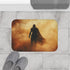 Warrior Standing in Cosmic Sandstorm (Edition IV) — 61×43 Memory Foam Bath Mat — Modern Bathroom Floor Lifestyle View