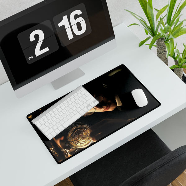 Watchmaker Assembling Time with Light (Edition IV) — XXL Gaming Desk Mat — Gaming & Workspace Desk Setup View