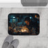 Watchmaker Assembling Time with Light — 61×43 Memory Foam Bath Mat — Modern Bathroom Floor Lifestyle View