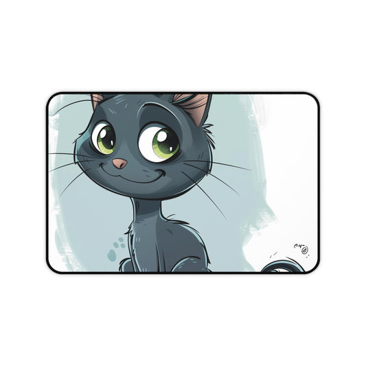 Whimsical Cartoon Cat Desk Mat