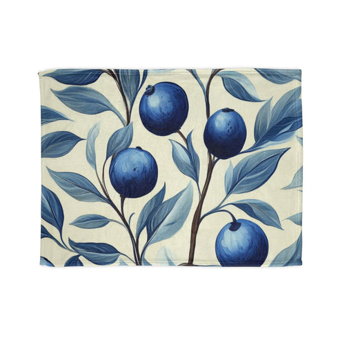 William Morris Willow Bough Botanical Pattern — 50×60 Plush Throw Blanket — Full Flat Artwork View