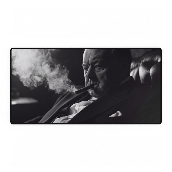 Winston Churchill with a Cigar — XL Gaming Desk Mat — Full Top-Down Artwork View