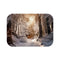 Snowy Nordic Winter Pine Forest — Non-Slip Bath Mat — Top-Down Velvet Microfibre Artwork View