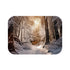 Snowy Nordic Winter Pine Forest — Non-Slip Bath Mat — Top-Down Velvet Microfibre Artwork View