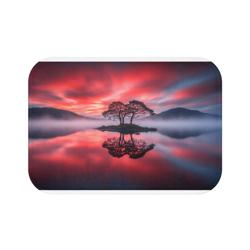 Winter — 61×43 Memory Foam Bath Mat — Top-Down Velvet Microfibre Artwork View