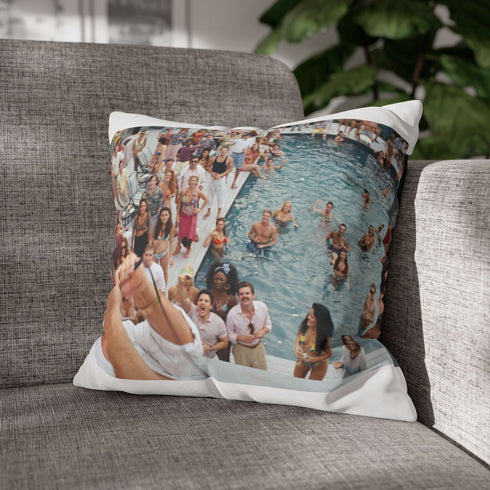 Wolf Wall Street — 40×40 Cushion Cover — Sofa & Living Room Lifestyle View