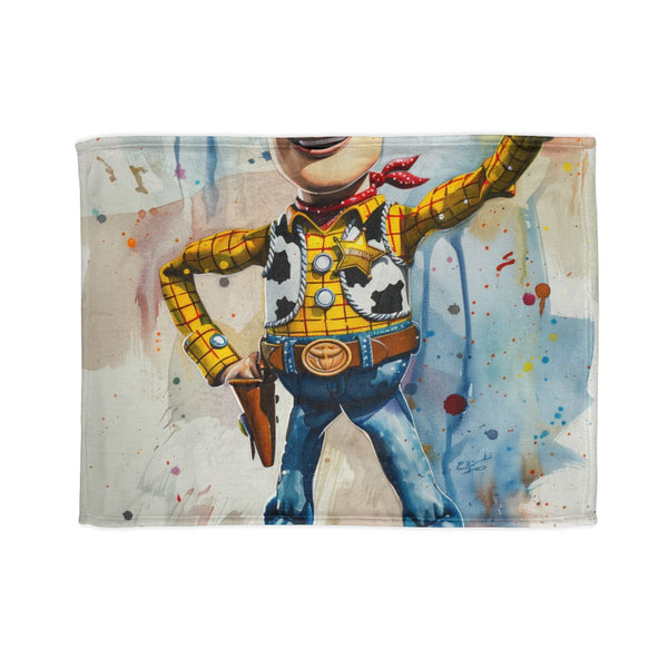 Woody Toy Story (Edition II) — Plush Fleece Throw Blanket — Full Spread Plush Fleece Artwork View