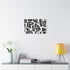 Minimalist Botanical Linocut Block Art — Stretched Canvas Wall Art — Living Room Wall Lifestyle View