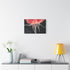Luminous Translucent Crimson Rose X-Ray Art — Stretched Canvas Wall Art — Living Room Wall Lifestyle View
