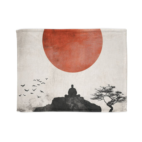 Zen Art Minimalistic Style — 50×60 Plush Throw Blanket — Full Spread Plush Fleece Artwork View
