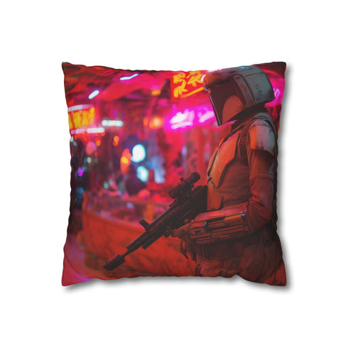 Zorii Bliss Helmet On, Walking — Double-Sided Cushion Cover — Front Double-Sided Cushion View