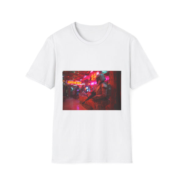 Zorii Bliss in Crimson Armor & Golden Helmet — Graphic Cotton T-Shirt — Front Graphic Print View
