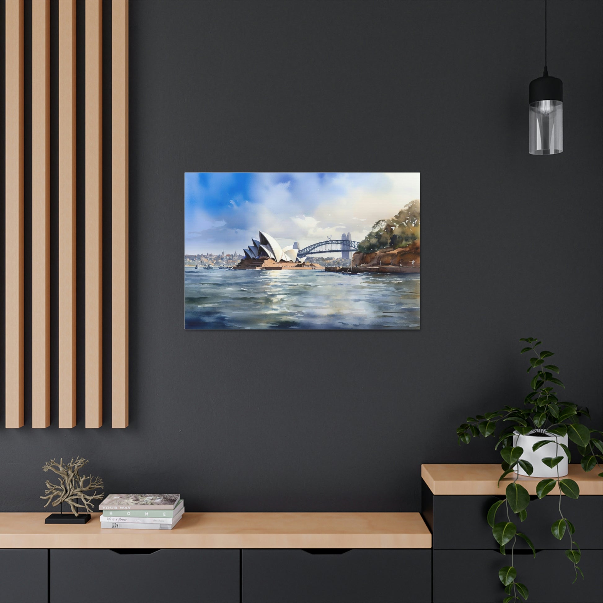 Dark Slate Gray Sydney's Radiance: Panoramic Cityscape and Harbor Delights - Canvas Print