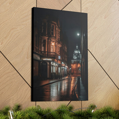 Rosy Brown Belfast Nightscape Canvas