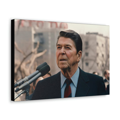 Rosy Brown Tear Down This Wall: Ronald Reagan Canvas Print of Historic Speech