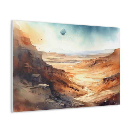 Rosy Brown Red Planet Sands: Otherworldly Landscapes and Cosmic Beauty - Canvas Print