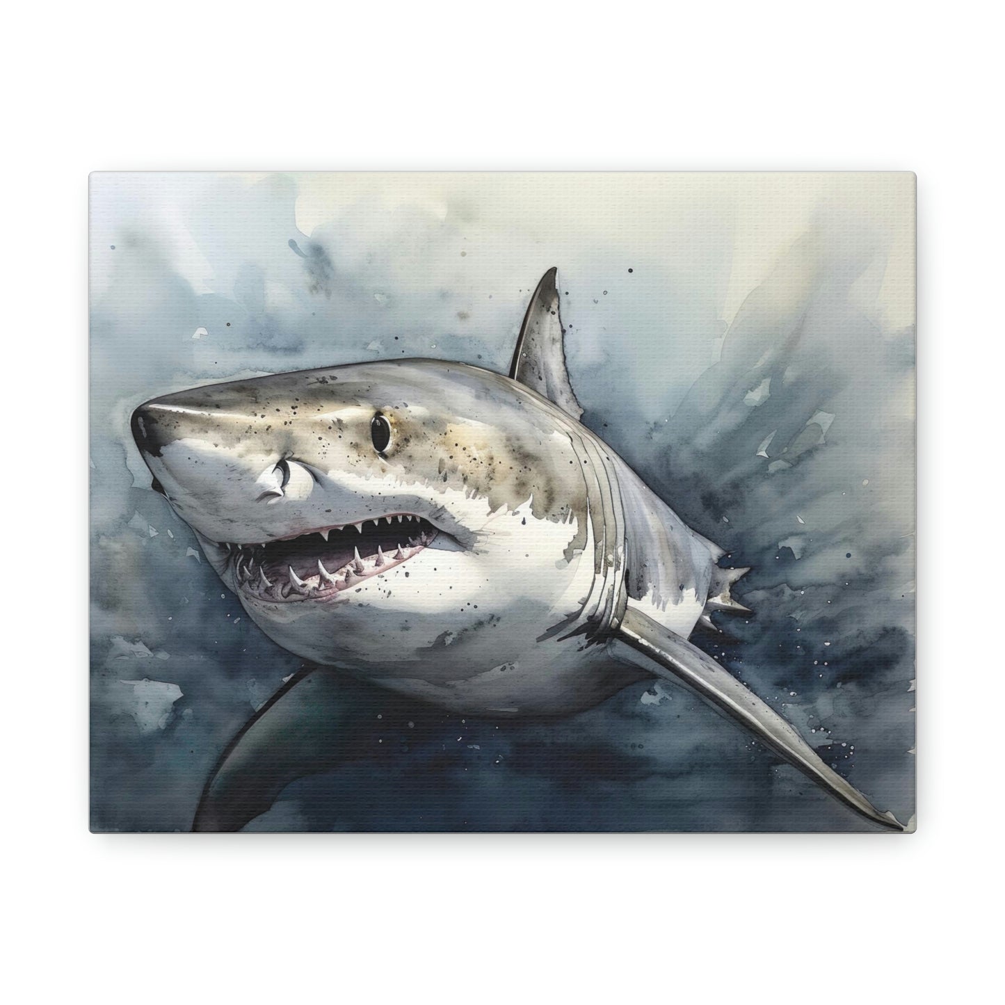Gray Predator of the Deep: Great White Shark Canvas Print for Ocean Enthusiasts