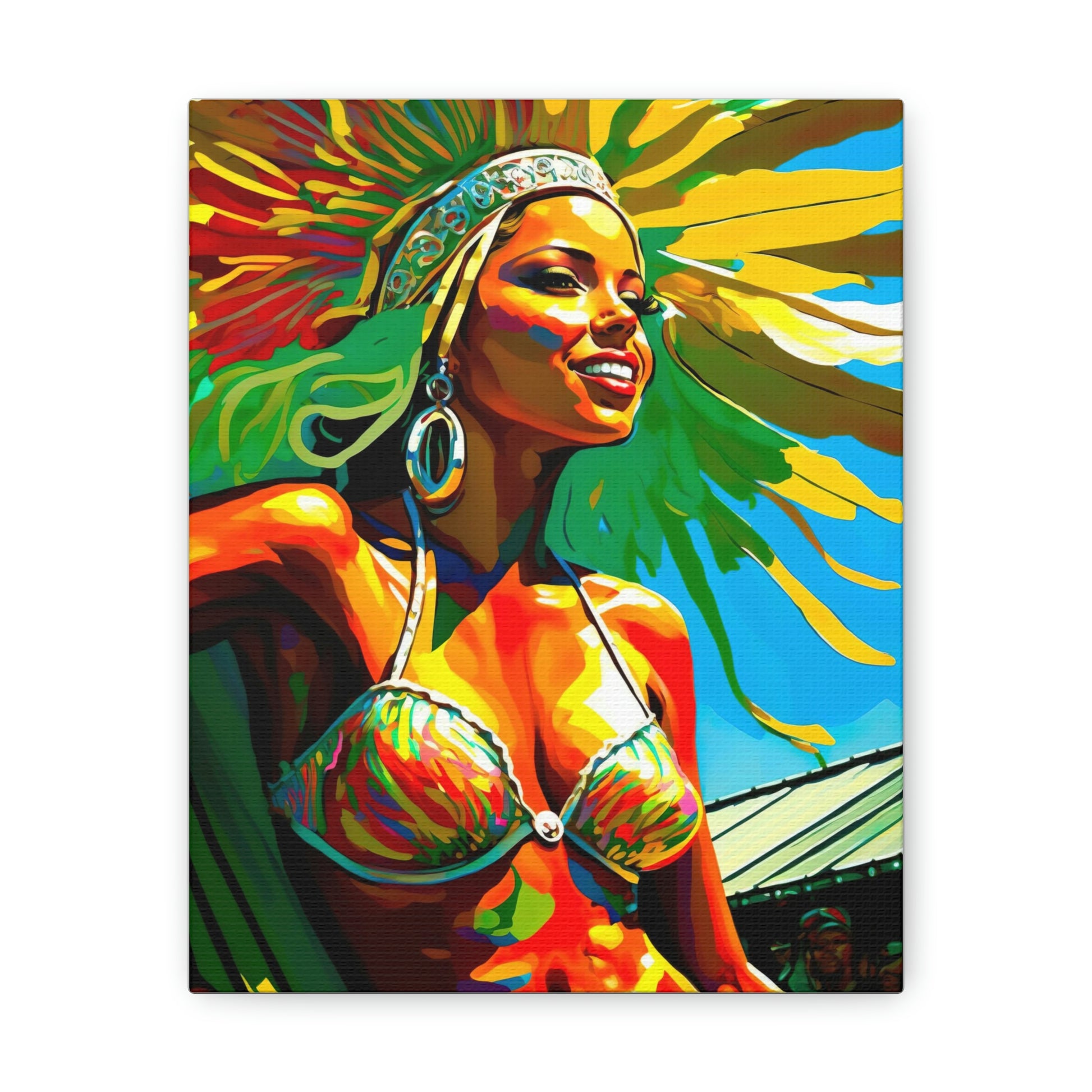 Sandy Brown Vibrant Celebration: Carnival in Rio Canvas Print