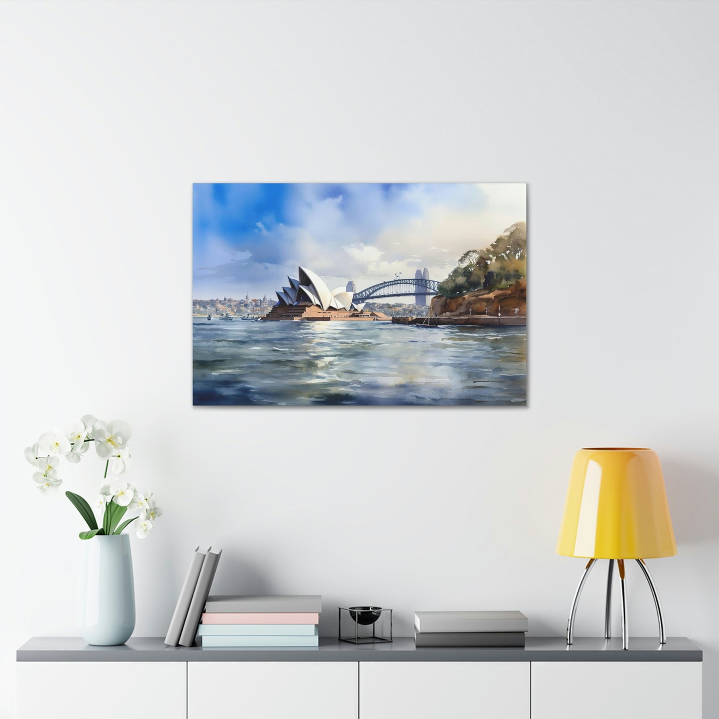 Light Gray Sydney's Radiance: Panoramic Cityscape and Harbor Delights - Canvas Print