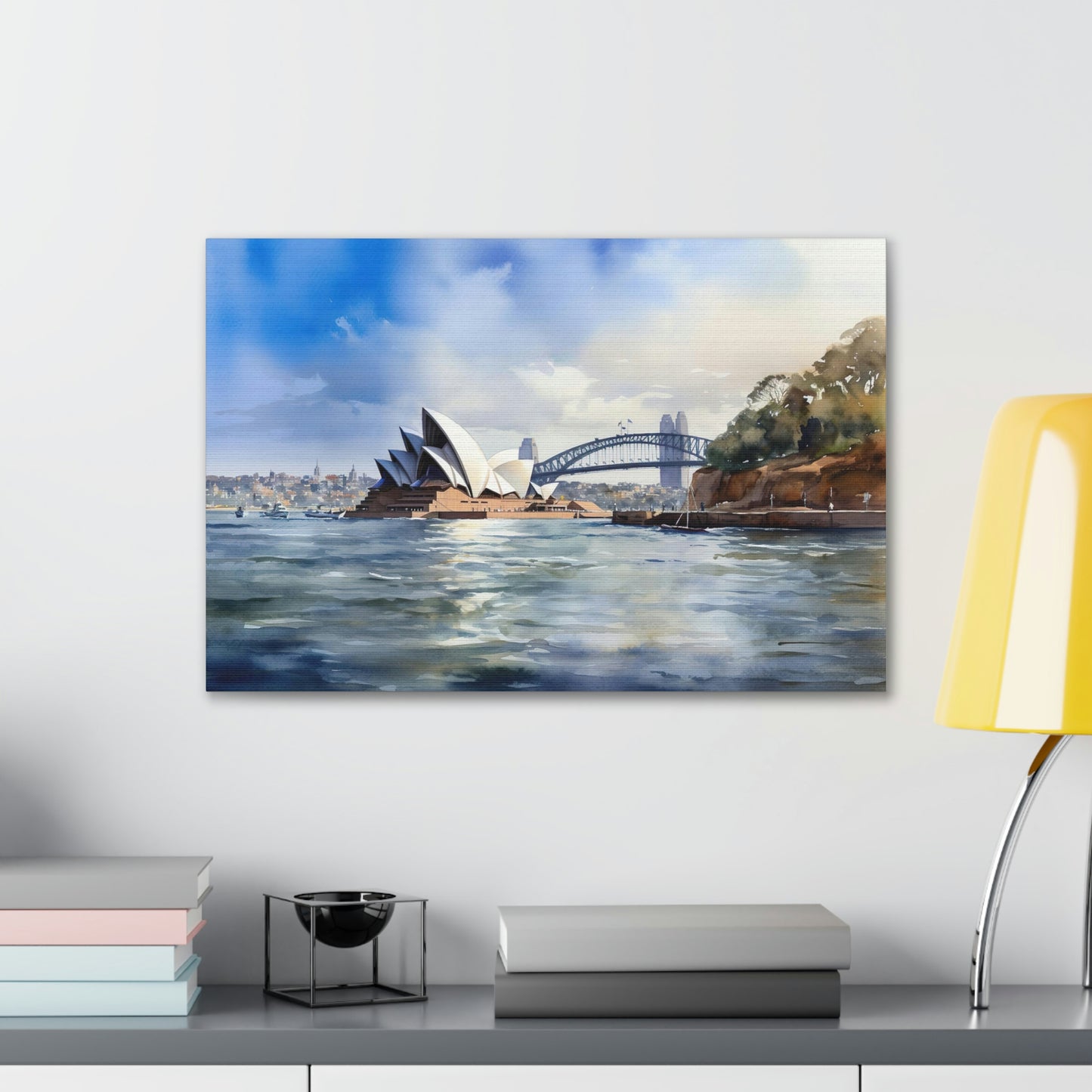 Light Gray Sydney's Radiance: Panoramic Cityscape and Harbor Delights - Canvas Print