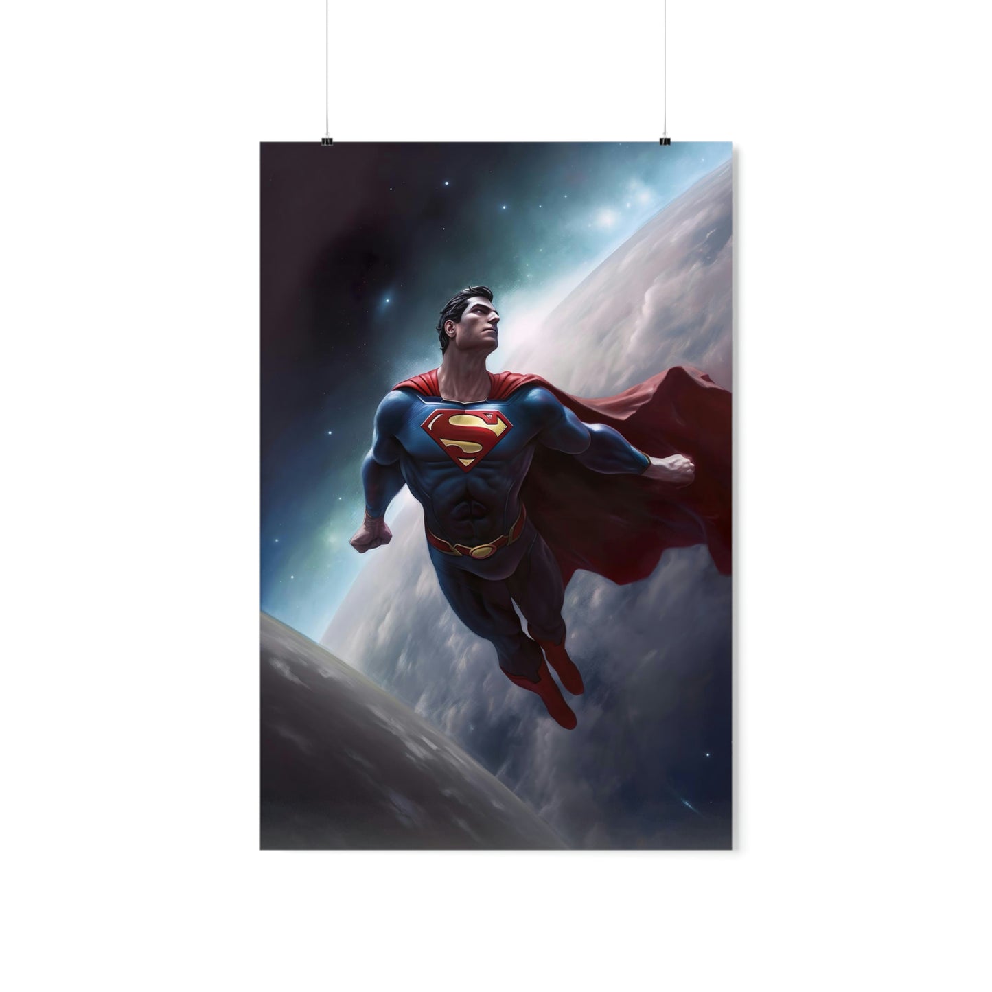 from the vivid colors and sharp lines to the dynamic composition that captures the essence of Superman's power and determination. Ideal for indoors and outdoors