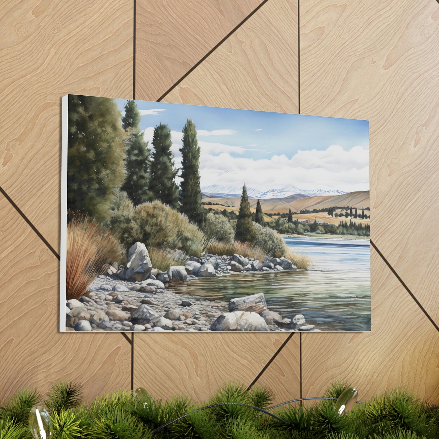 Rosy Brown Tekapo Tranquility: Serene Landscapes of New Zealand - Canvas Print