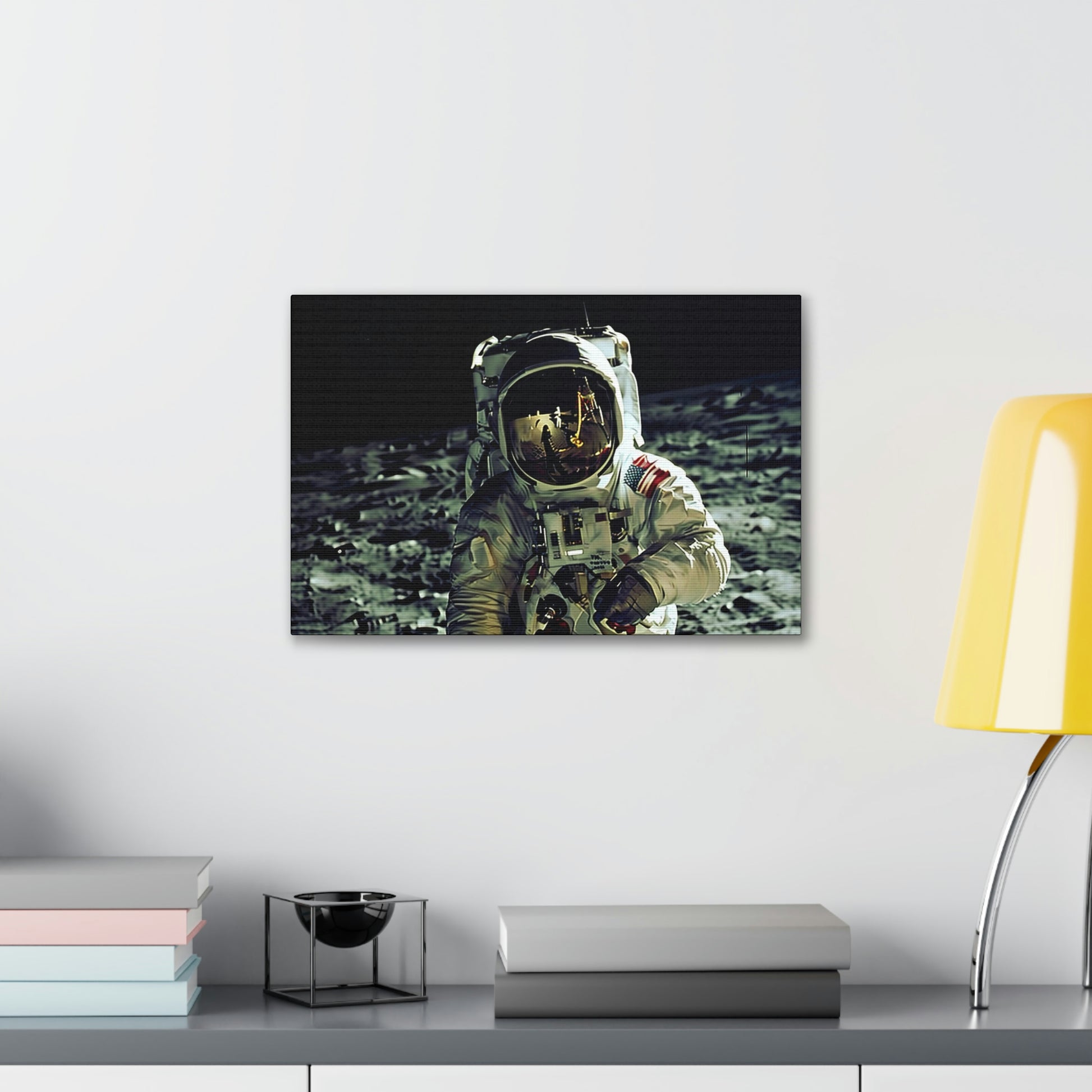 Dark Slate Gray Man Moon Canvas