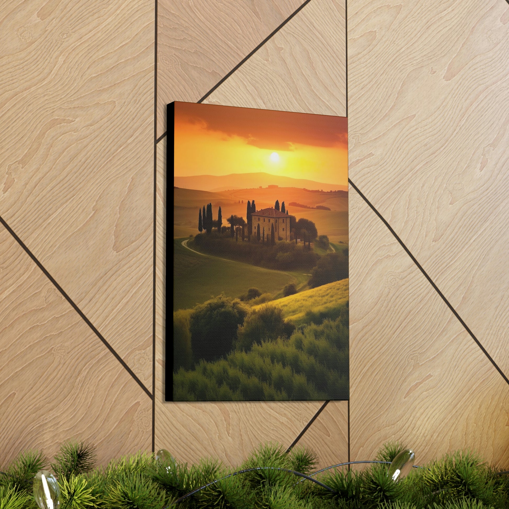 Tan Tuscan Sunset: Canvas Print for Landscape Lovers