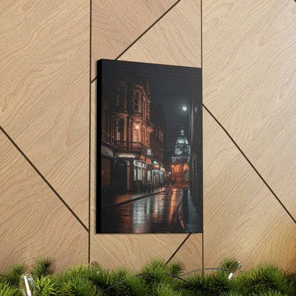 Tan Belfast Nightscape Canvas