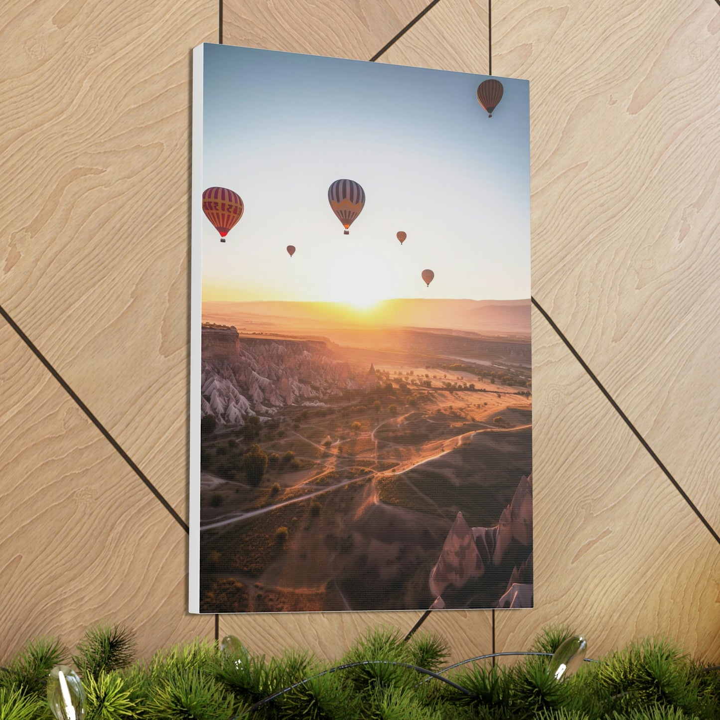 Rosy Brown Air Balloons Canvas