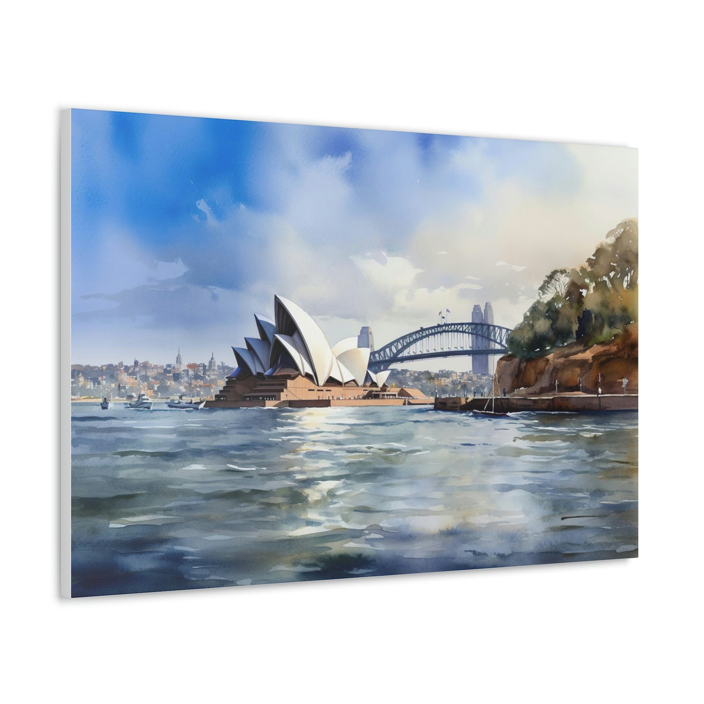 Dark Gray Sydney's Radiance: Panoramic Cityscape and Harbor Delights - Canvas Print