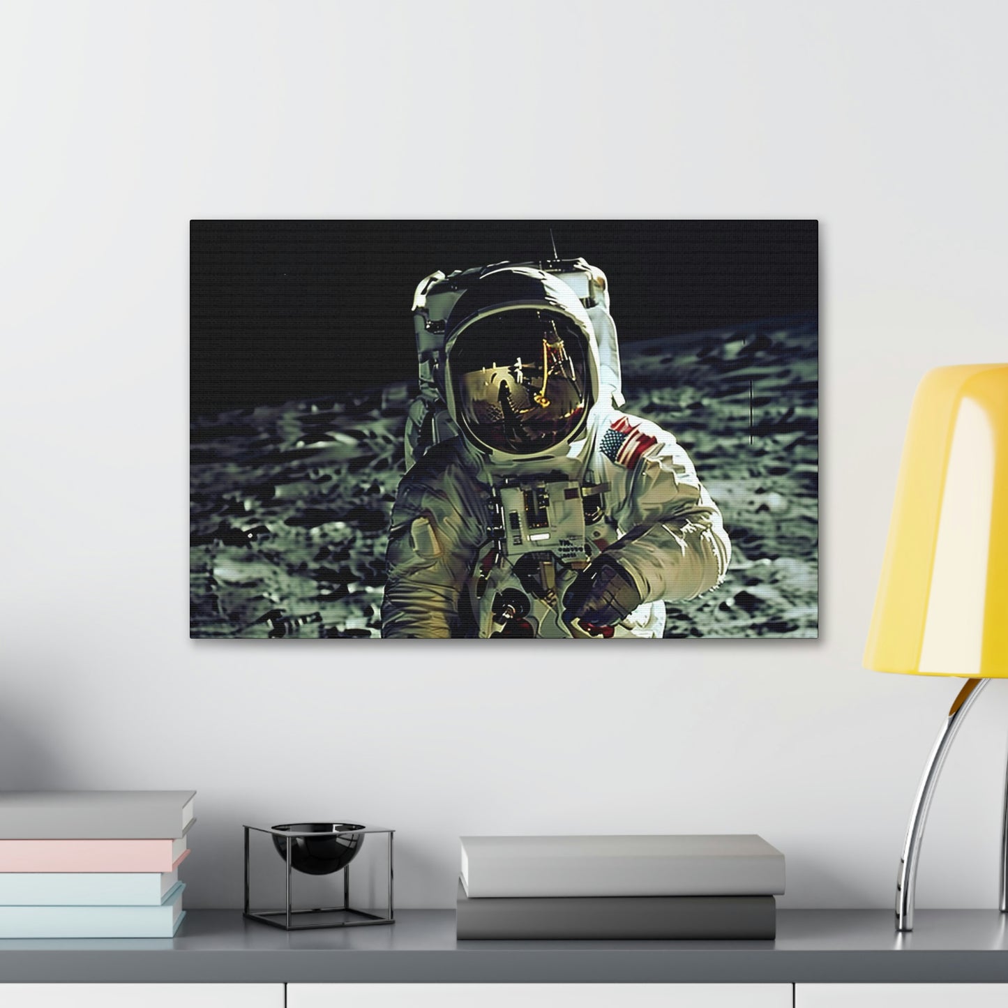 Dark Slate Gray Man Moon Canvas