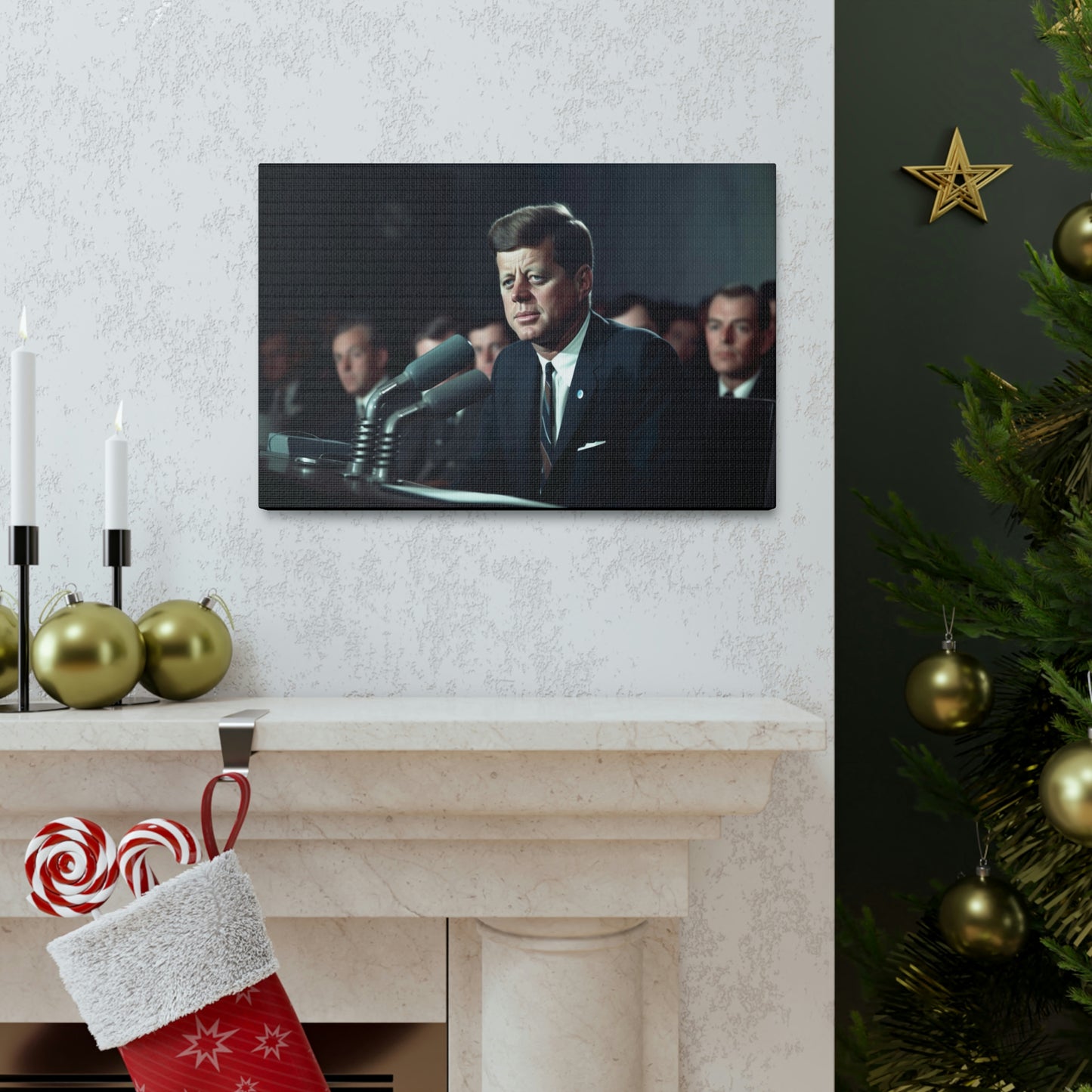 Black JFK Canvas