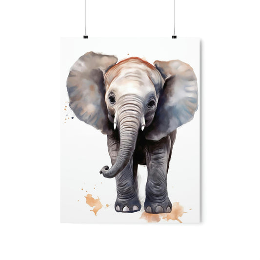 Dark Slate Gray Elephant Poster