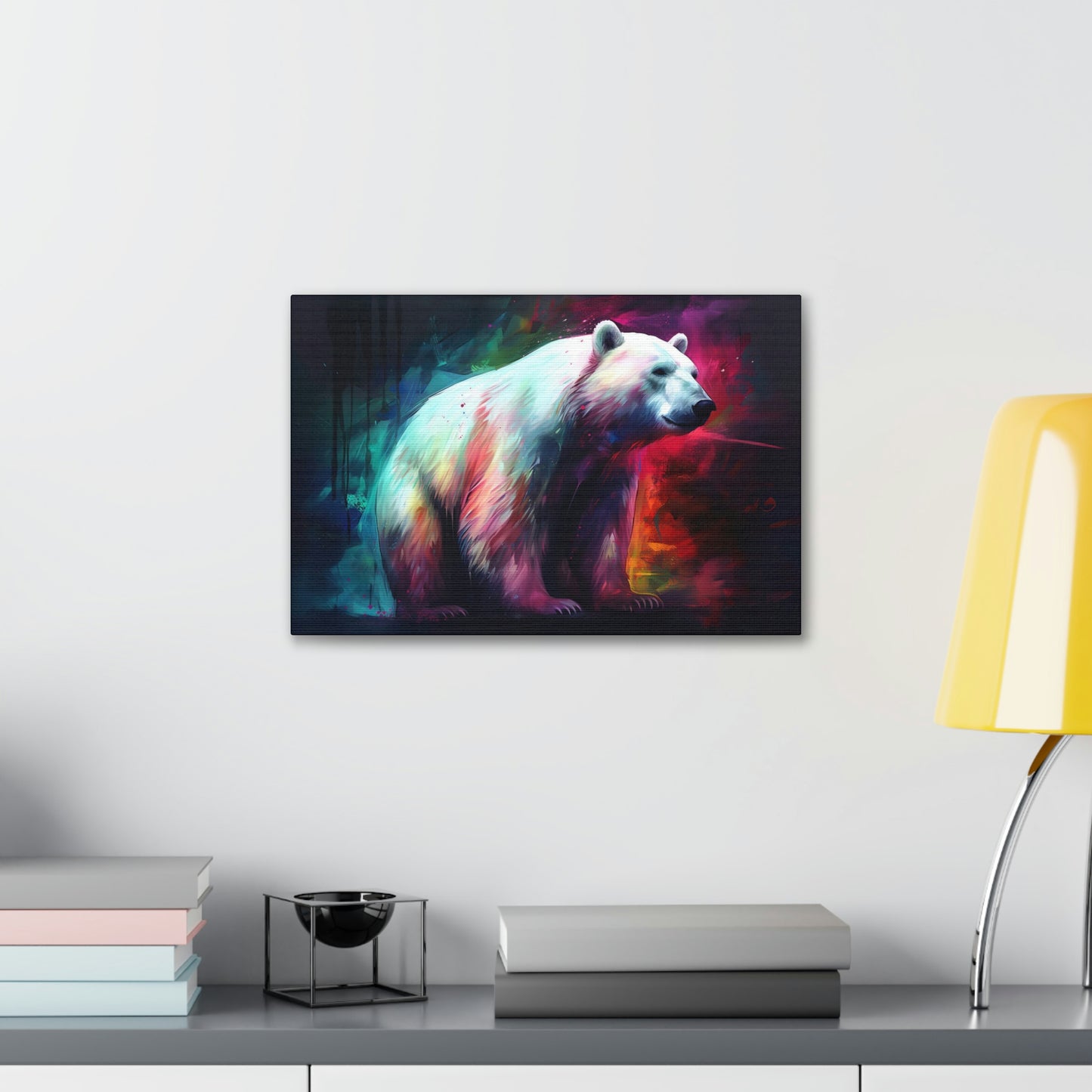 Light Gray Majesty Polar Bear Canvas