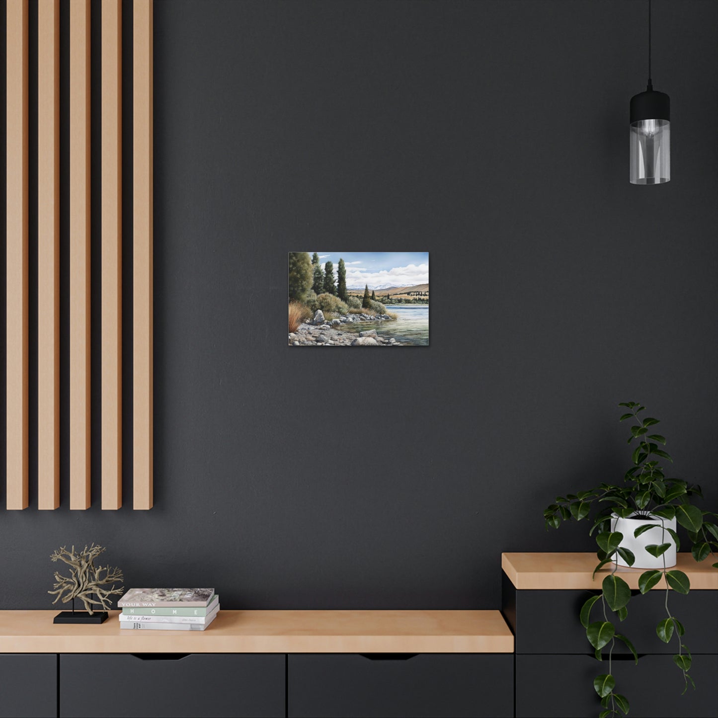 Dark Slate Gray Tekapo Tranquility: Serene Landscapes of New Zealand - Canvas Print