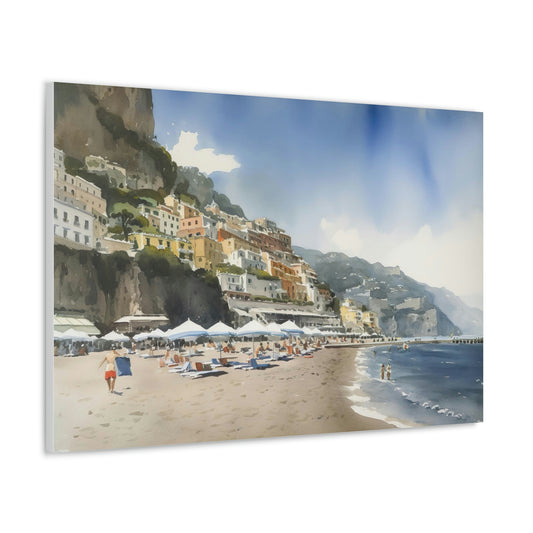 Gray Amalfi Seascapes Canvas