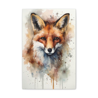 Light Gray Sly and Beautiful: Fox Canvas Print for Nature and Wildlife Lovers