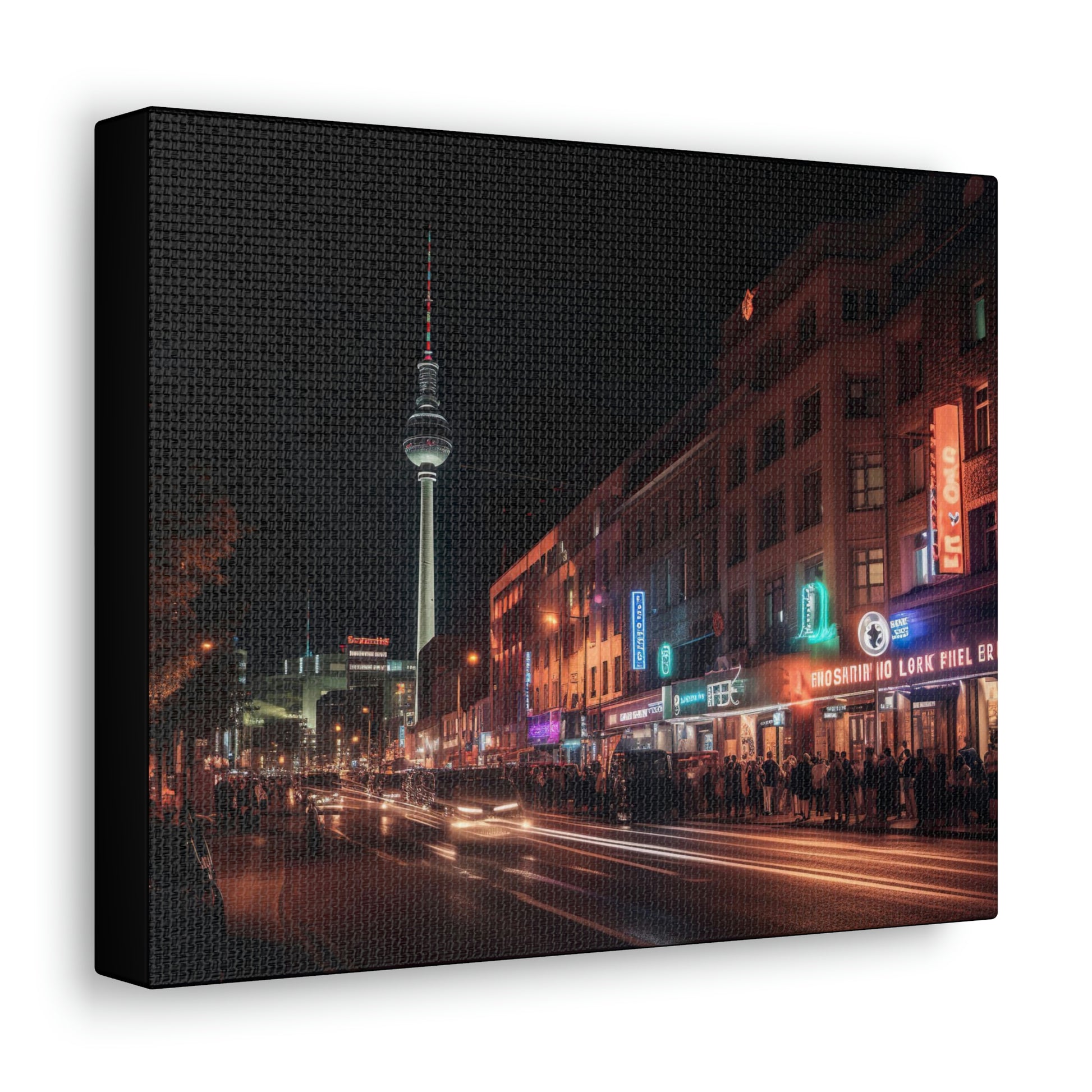 Dark Slate Gray Vibrant Nights: Berlin Nightlife Canvas Print for Urban Art Lovers