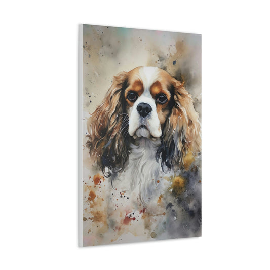 Rosy Brown Cavalier dog Canvas
