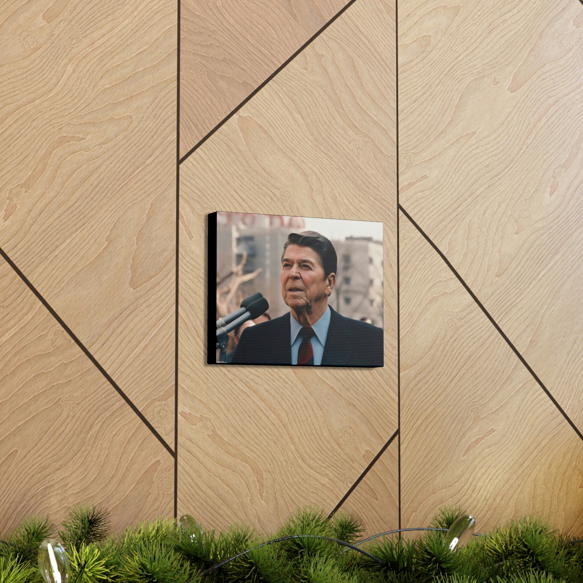 Tan Tear Down This Wall: Ronald Reagan Canvas Print of Historic Speech