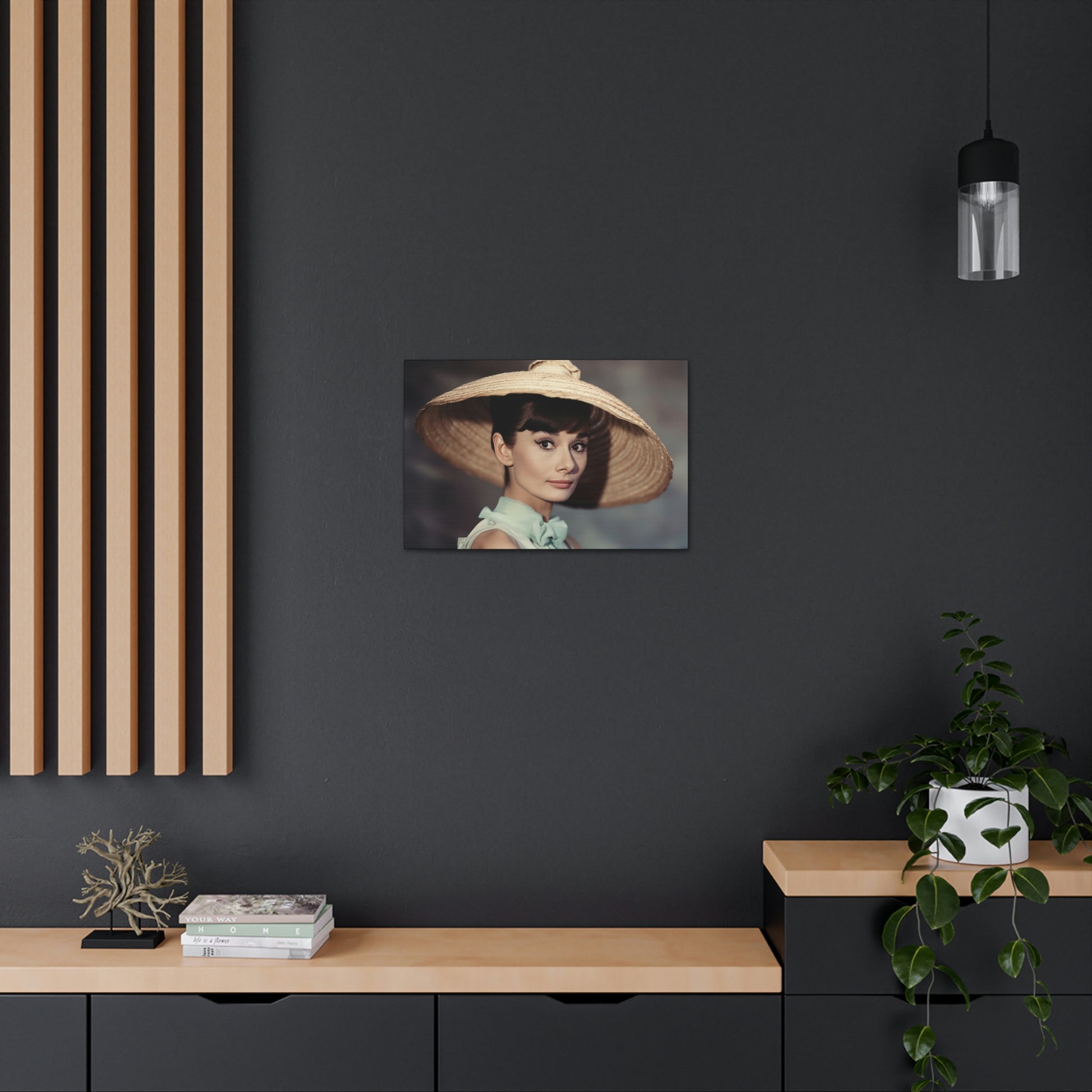 Dark Slate Gray Audrey Hepburn Canvas