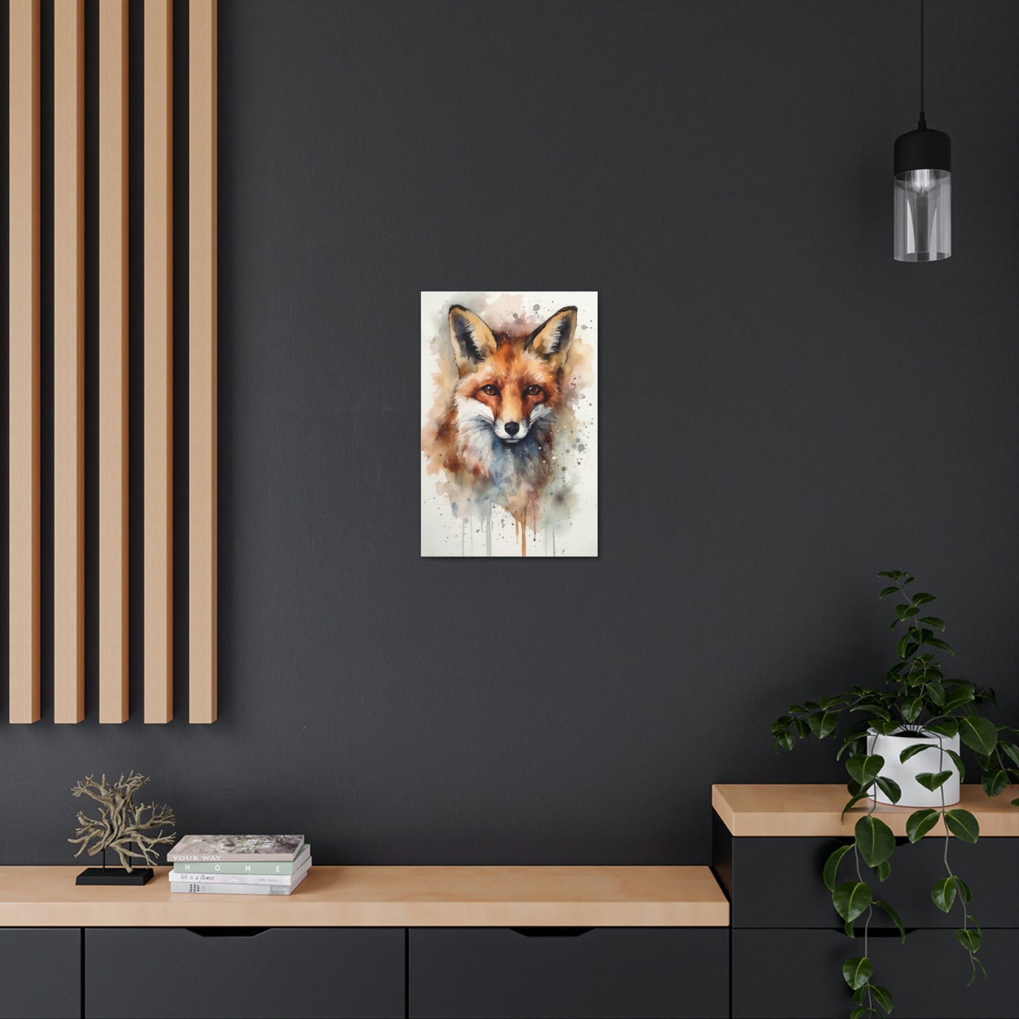 Dark Slate Gray Sly and Beautiful: Fox Canvas Print for Nature and Wildlife Lovers
