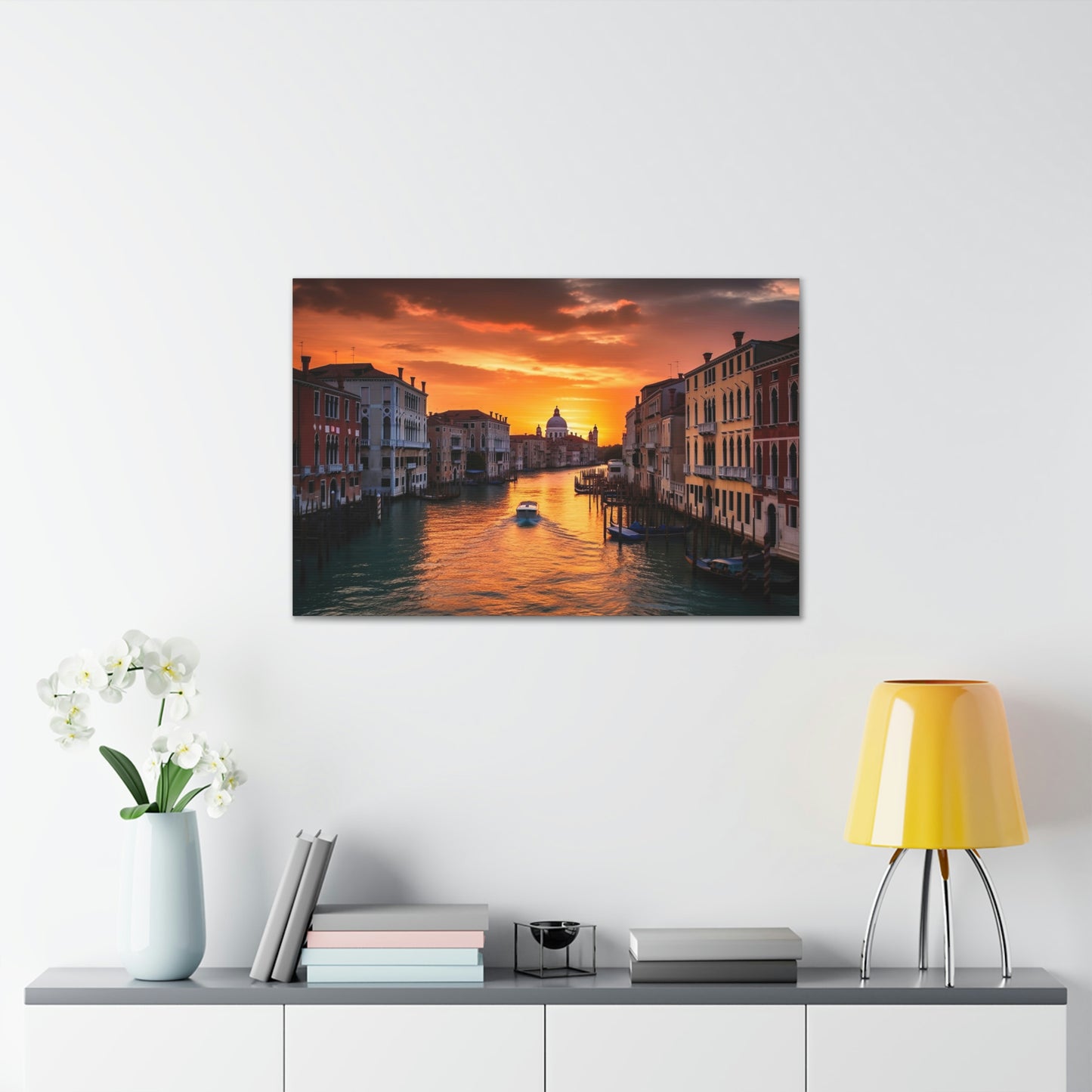 Venice Sunset Serenade: Romantic Canals and Timeless Charm - Canvas Print | Canvas | Art & Wall Decor, Canvas, Fall Picks, Hanging Hardware, Home & Living, Indoor, Top Spring Products, Valentine's Day promotion | Prints with Passion