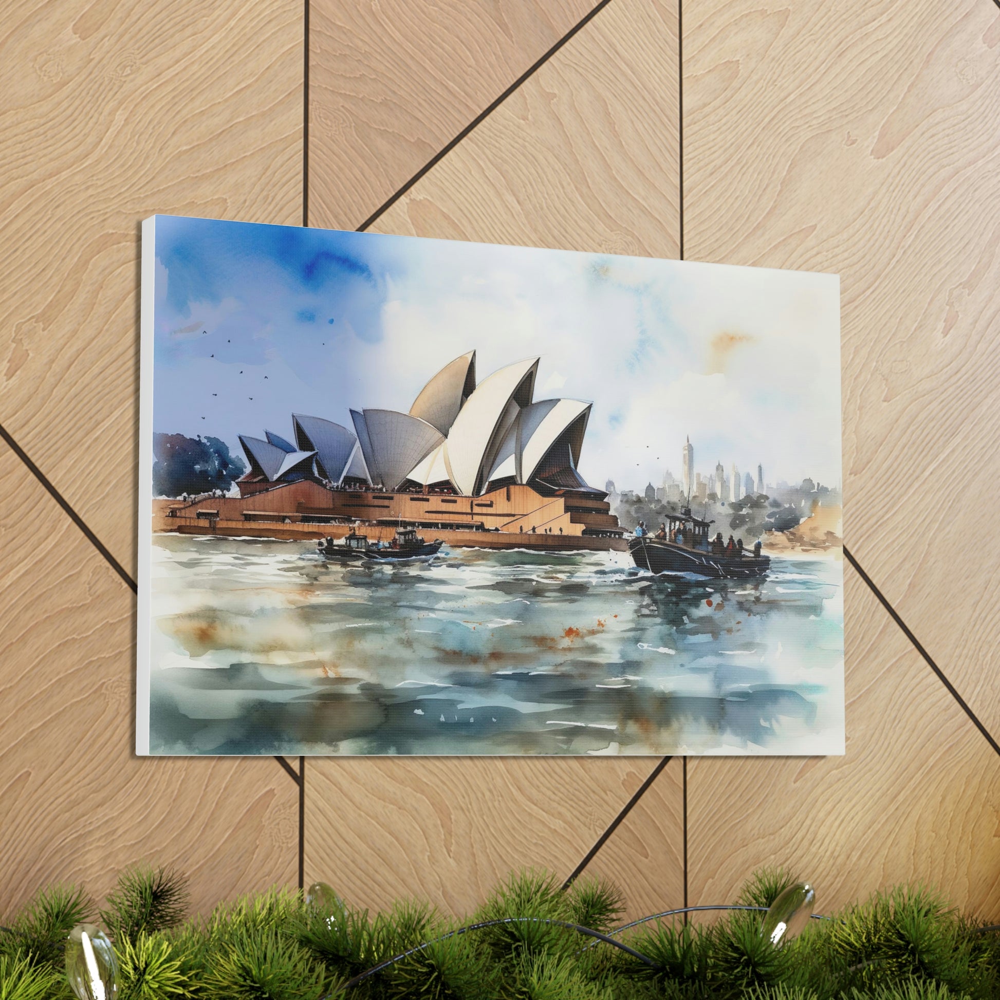 Rosy Brown Sydney's Allure: Iconic Skyline and Harbor Views - Canvas Print