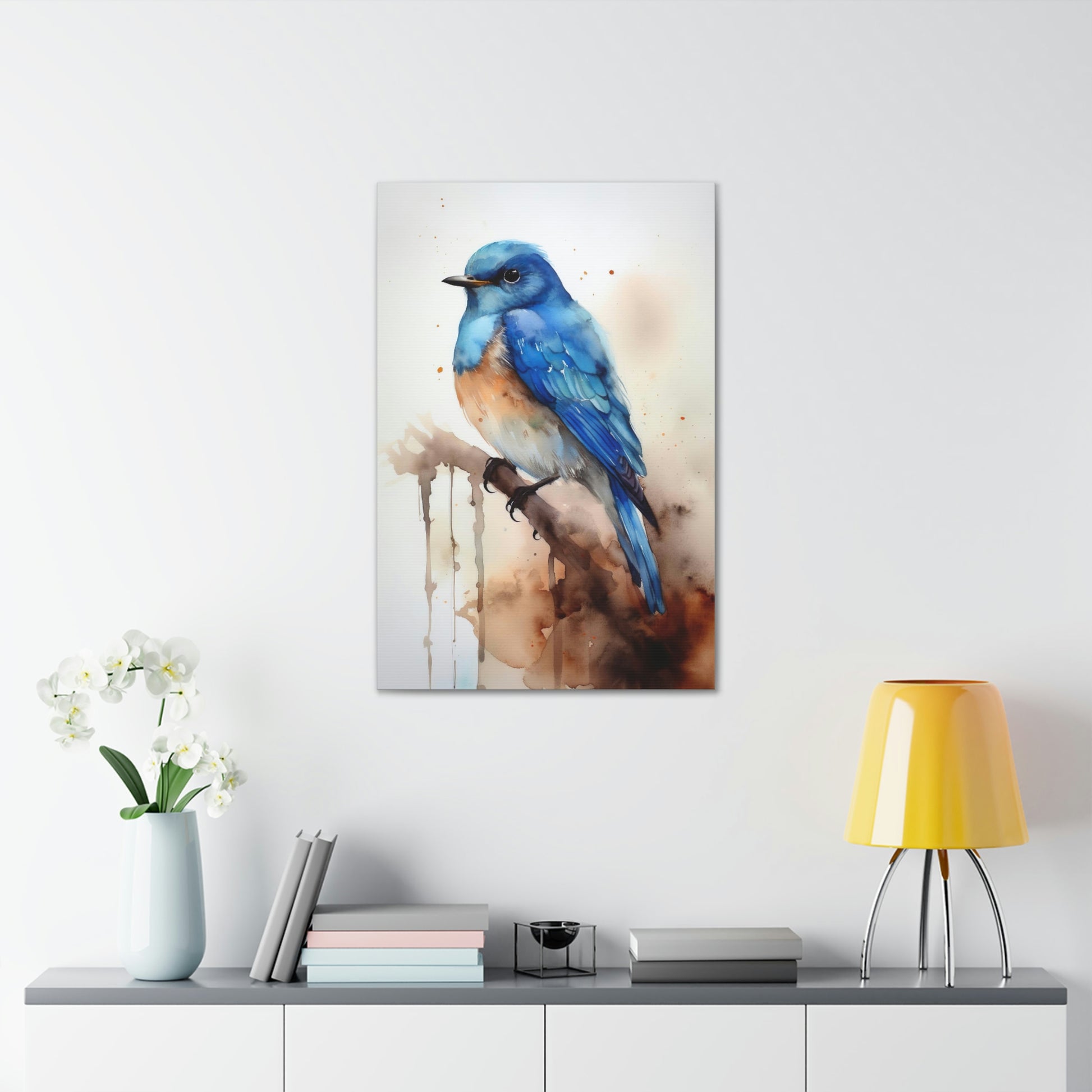 Serene Sky: Beautiful Blue Bird Canvas | Canvas | Art & Wall Decor, Canvas, Fall Picks, Hanging Hardware, Home & Living, Indoor, Top Spring Products, Valentine's Day promotion | Prints with Passion