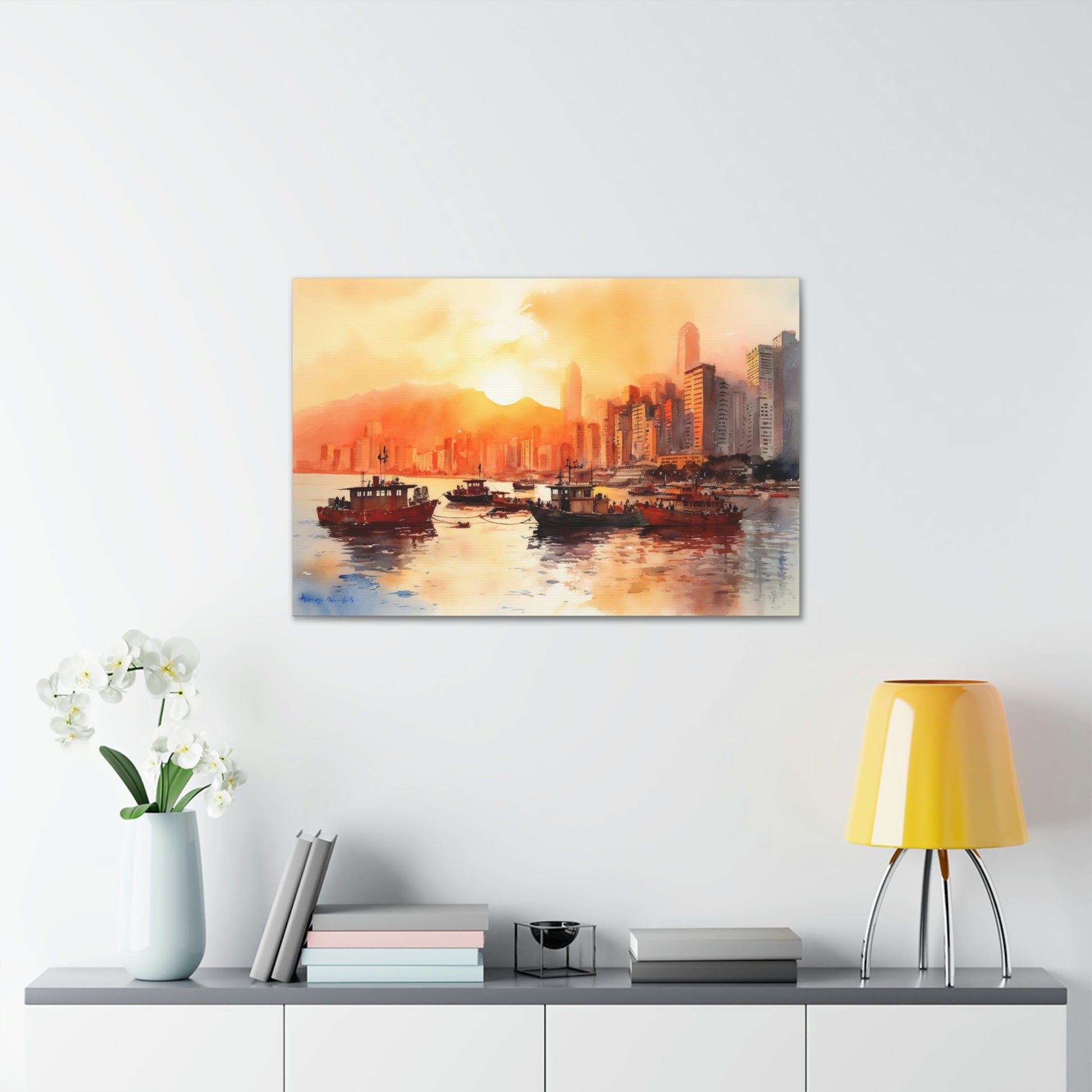 Sunset Skyline Canvas | Canvas | Art & Wall Decor, Art Canvas Print, Canvas, Canvas art Prints, canvas print, Canvas Printing, canvas prints, canvas wall art, Fall Picks, Hanging Hardware, Home & Living, Hong Kong at twilight, Indoor, Sunset Skyline Canvas, Top Spring Products, Valentine's Day promotion, Wall Canvas | Prints with Passion