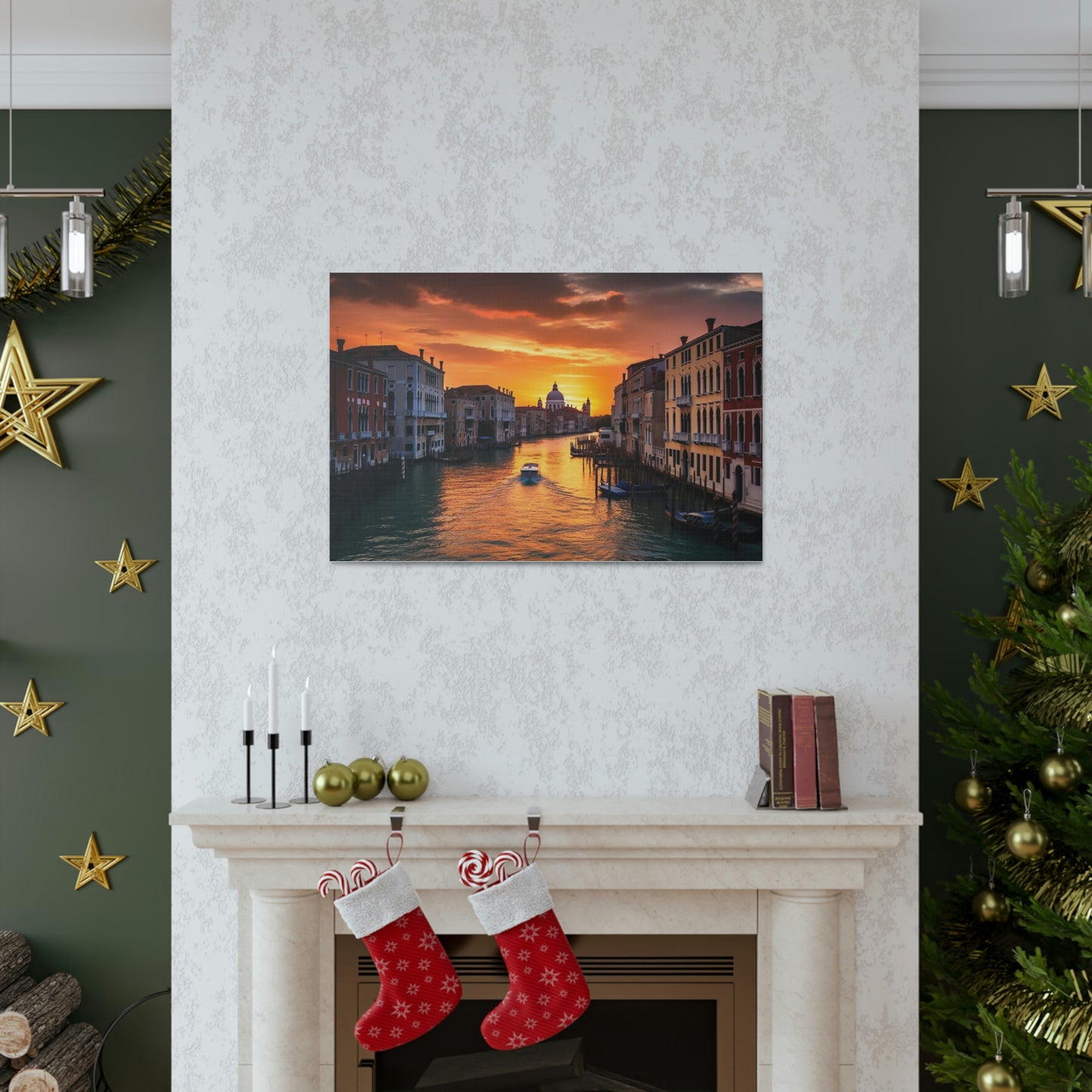 Gray Venice Sunset Serenade: Romantic Canals and Timeless Charm - Canvas Print