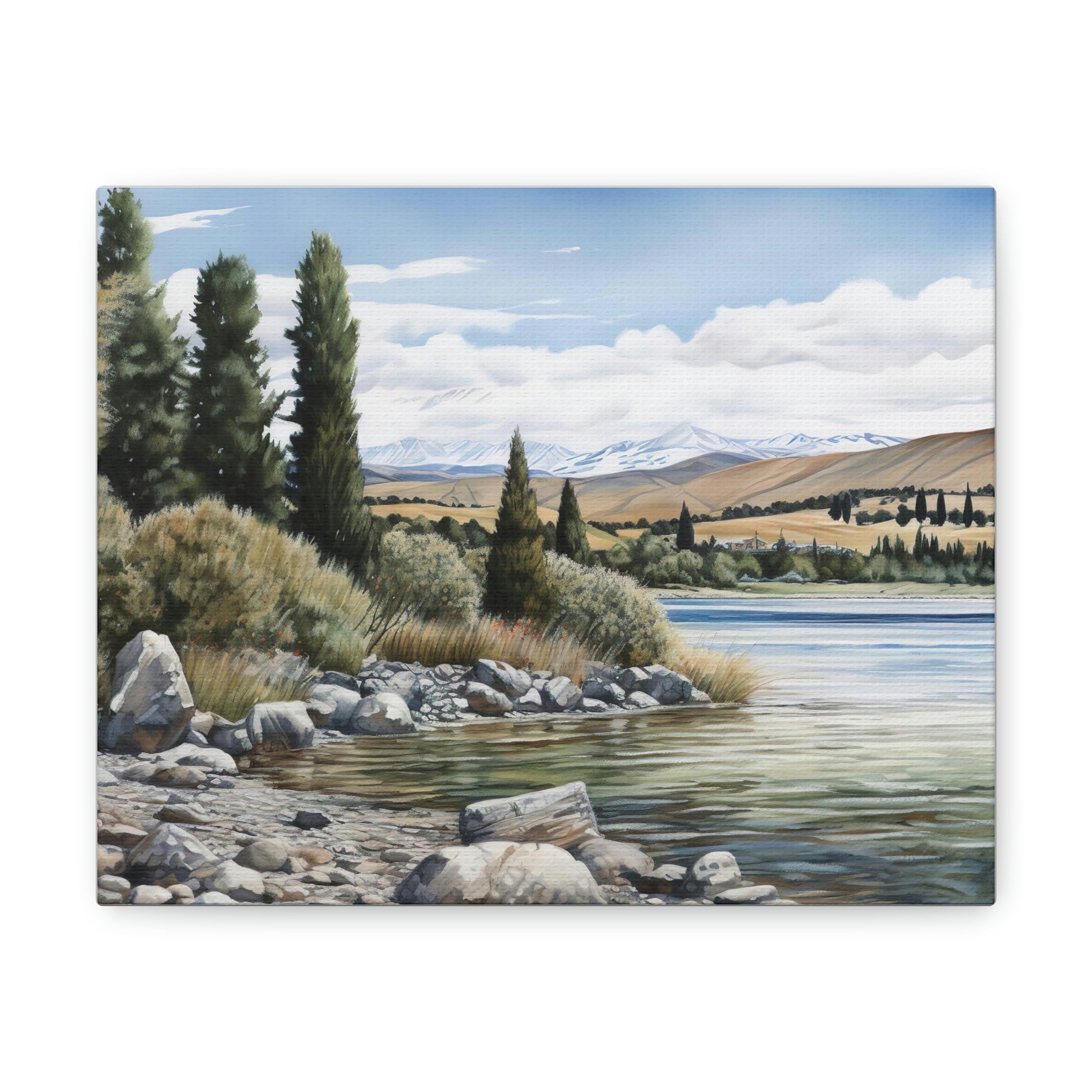 Gray Tekapo Tranquility: Serene Landscapes of New Zealand - Canvas Print